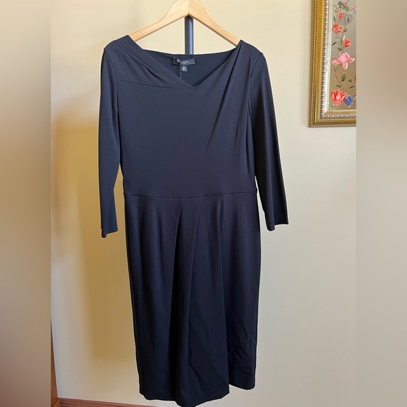 Weekend Max Mara Dress Knit Midi 3/4 Sleeves Black Size L - Picture 1 of 16